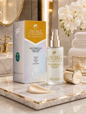 Secret Collagen Multi Vitamin E A & C Hydration Night Moisturizer 1.7 oz NIB